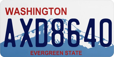 WA license plate AXD8640