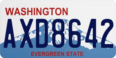 WA license plate AXD8642