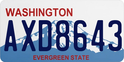 WA license plate AXD8643