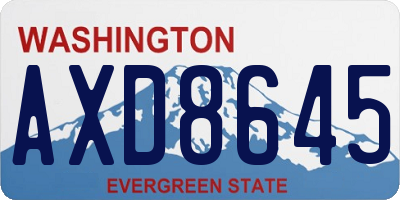 WA license plate AXD8645
