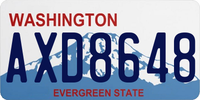 WA license plate AXD8648