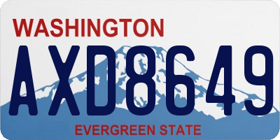 WA license plate AXD8649