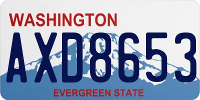 WA license plate AXD8653