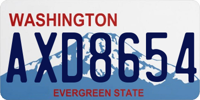 WA license plate AXD8654