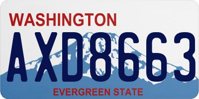WA license plate AXD8663