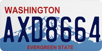 WA license plate AXD8664