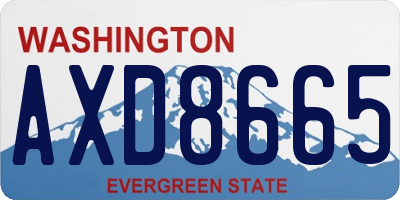 WA license plate AXD8665