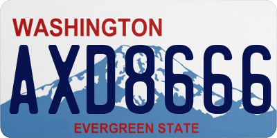 WA license plate AXD8666