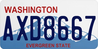 WA license plate AXD8667