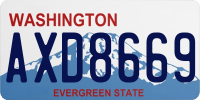 WA license plate AXD8669