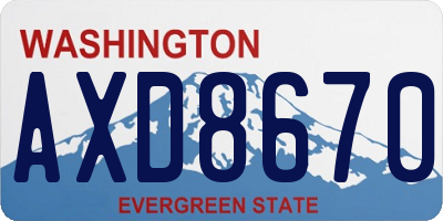 WA license plate AXD8670