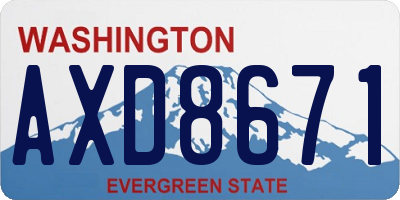 WA license plate AXD8671