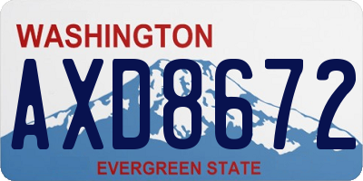 WA license plate AXD8672