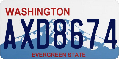 WA license plate AXD8674