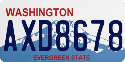 WA license plate AXD8678