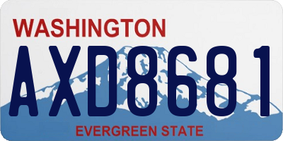 WA license plate AXD8681
