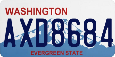 WA license plate AXD8684