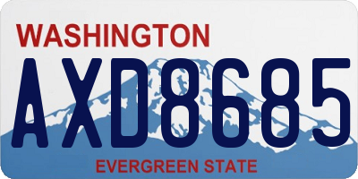 WA license plate AXD8685