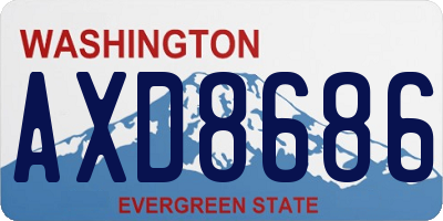 WA license plate AXD8686