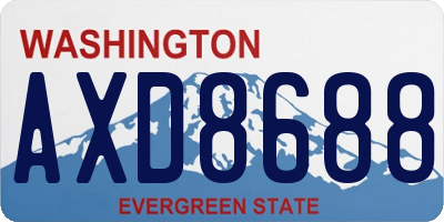 WA license plate AXD8688