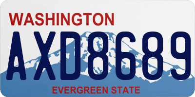 WA license plate AXD8689