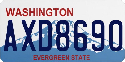 WA license plate AXD8690