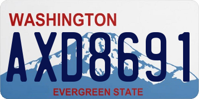 WA license plate AXD8691