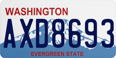 WA license plate AXD8693