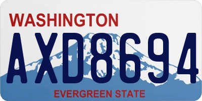 WA license plate AXD8694