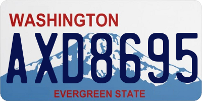 WA license plate AXD8695