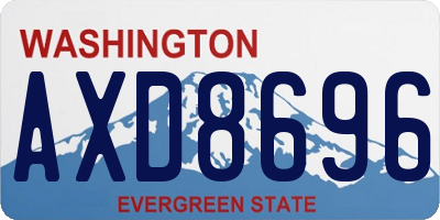 WA license plate AXD8696