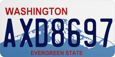 WA license plate AXD8697