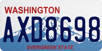 WA license plate AXD8698