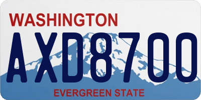 WA license plate AXD8700