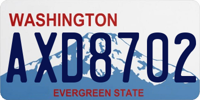 WA license plate AXD8702