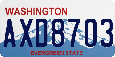 WA license plate AXD8703