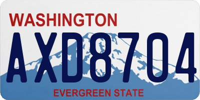 WA license plate AXD8704