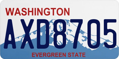 WA license plate AXD8705