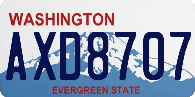 WA license plate AXD8707