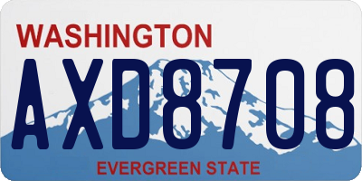 WA license plate AXD8708