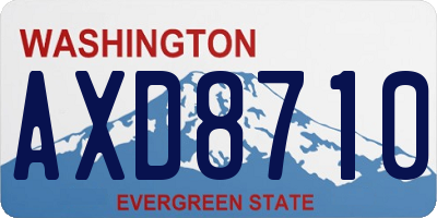 WA license plate AXD8710