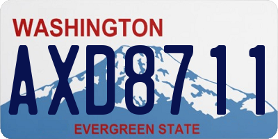 WA license plate AXD8711