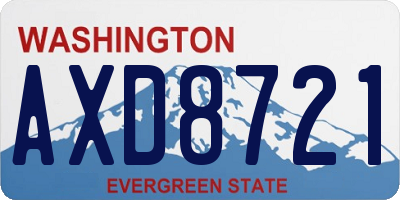 WA license plate AXD8721