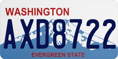 WA license plate AXD8722