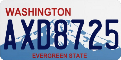 WA license plate AXD8725