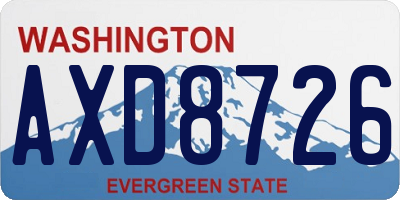 WA license plate AXD8726