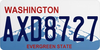 WA license plate AXD8727