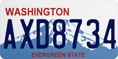 WA license plate AXD8734