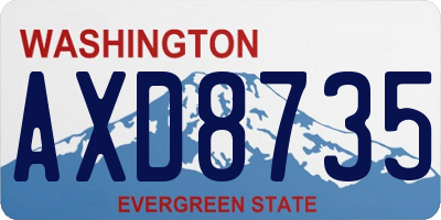 WA license plate AXD8735