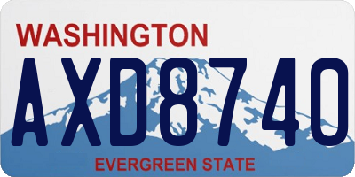WA license plate AXD8740